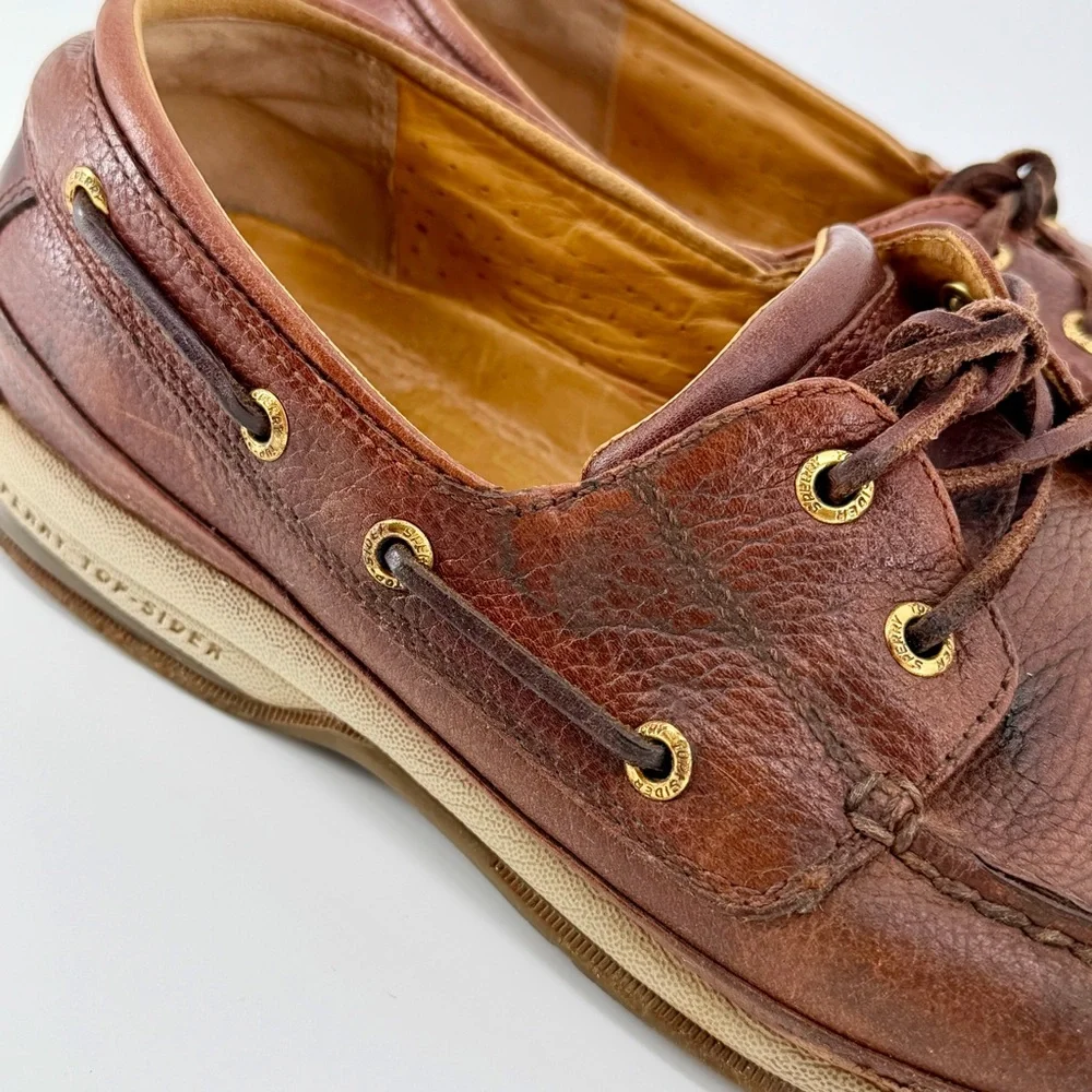 Sperry 10.5M Gold Cup ASV Leather Boat Shoes Luxury Lined Men Brown